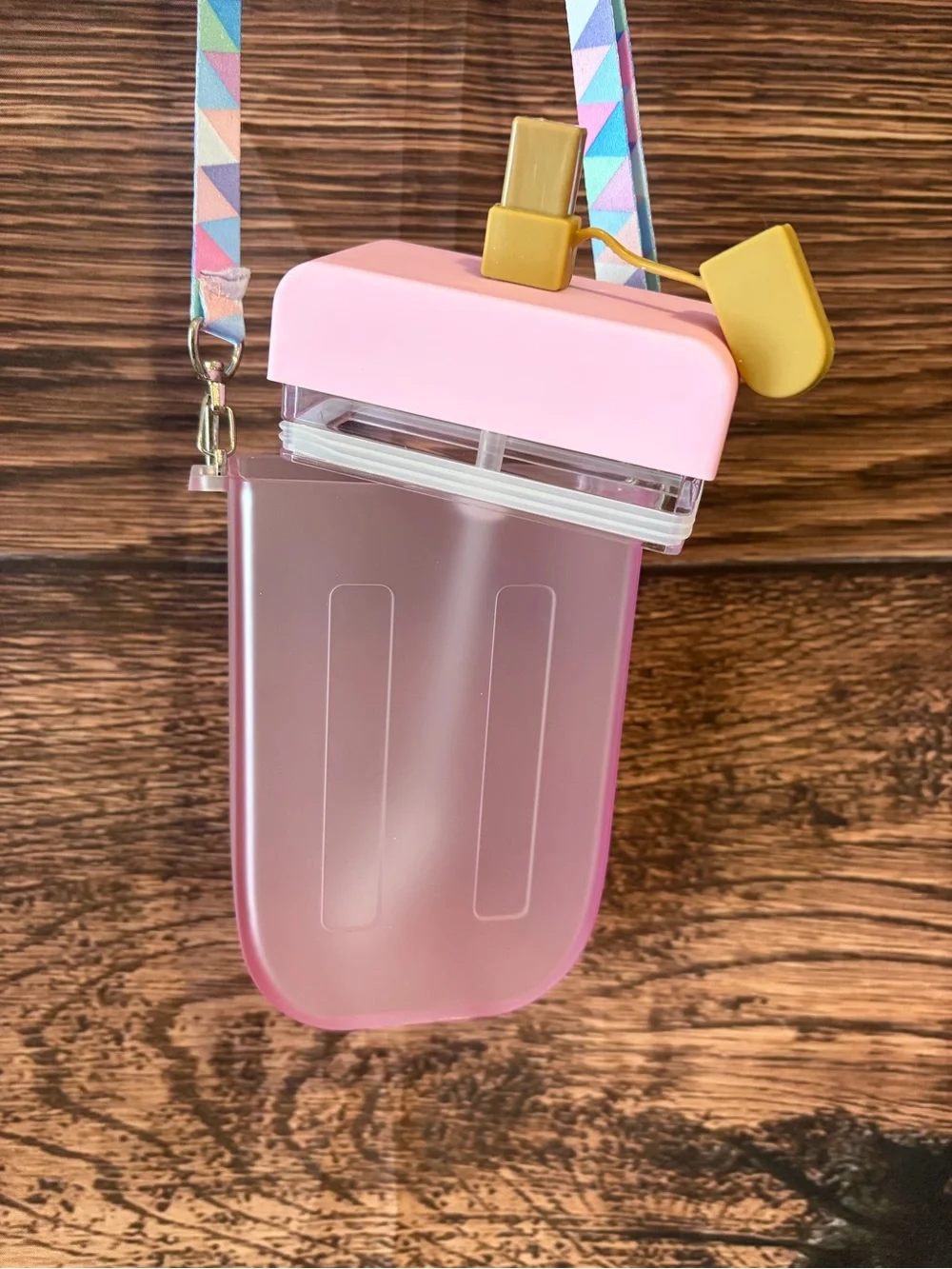 Pink creamsicle Crossbody water bottle